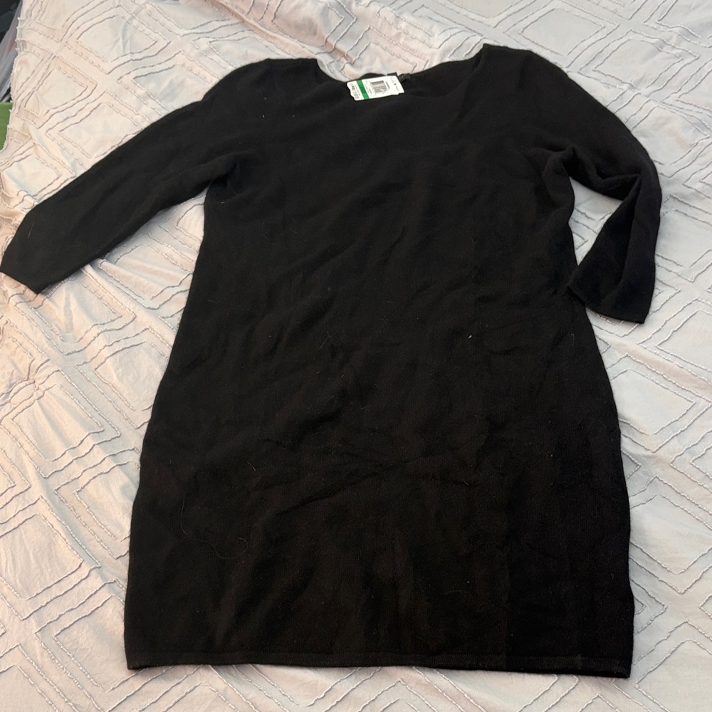 Black Long Sleeve cashmere sweater Dress